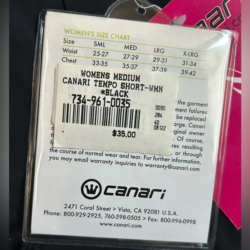 Canari Women's Cycling Shorts Support Active Performance Bike Riding Athletic M